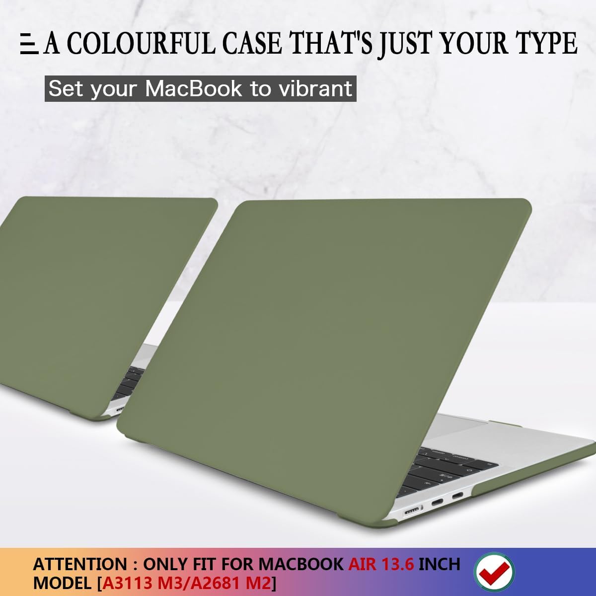 CISSOOK Compatible with MacBook Air 13.6 inch Case M4 A3240 M3 A3113 M2 A2681, Hard Shell Case with Keyboard Cover USB Adapter for MacBook Air 13.6 inch 2022-2025, Avocado Green