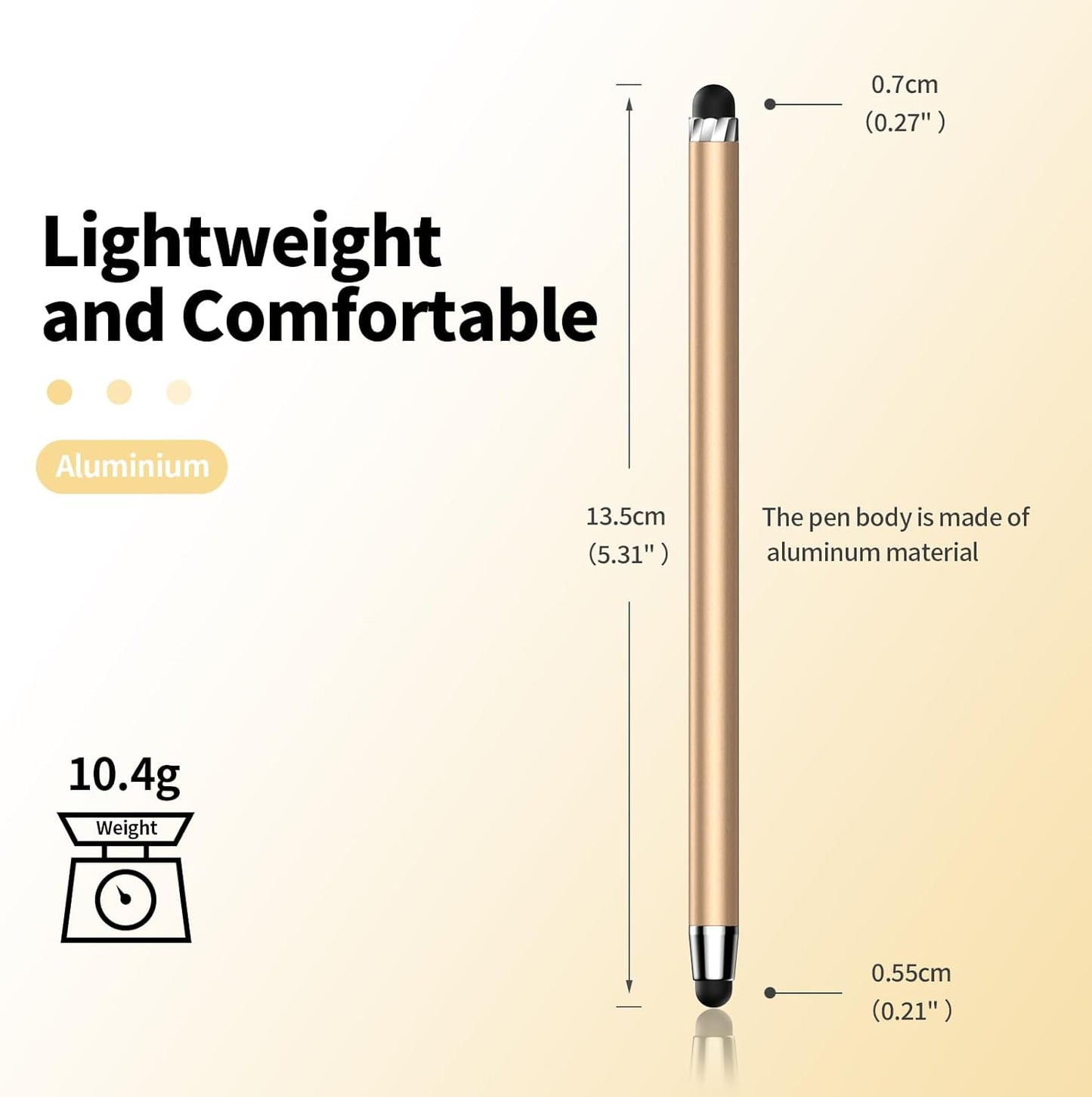 10 PCS Stylus,Stylus Pen for Touchscreen,Stylus 2-in-1 High Sensitivity & Precision Suitable for All Touch Screens of iPhone/ipad/Android Tablets(10 Stylus Pen Gold/Black + 20 Tips)