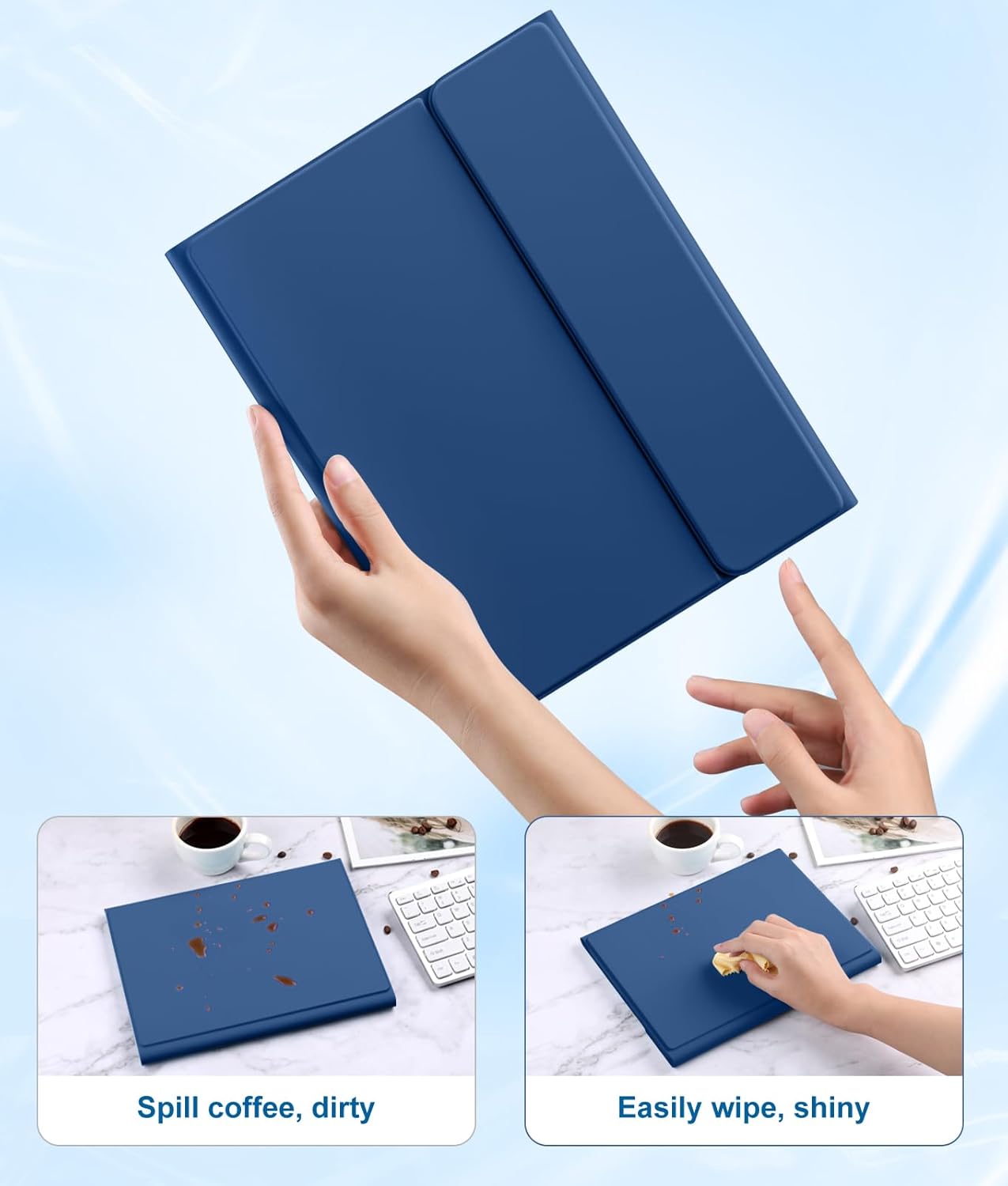 Compatible with iPad Air 11 Inch & Air 5th/ Air 4th Generation Case with Keyboard - Multi-Touch Trackpad, 7-Color Backlit, Detachable Folio Cover for Air 11-inch M3/M2 (2025/2024) (Navy Blue)