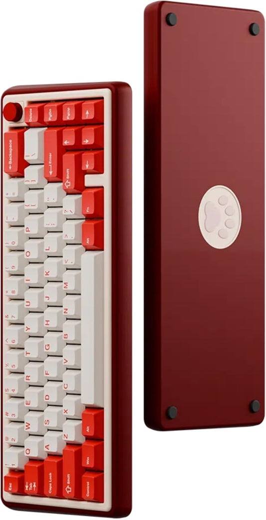 Chilkey Foxy65 Mechanical Keyboard with Knob, Gasket Mount 65% Aluminum Wireless Mechanical Keyboard, BT5.0/2.4GHz/USB-C, Hot Swappable, RGB Backlit Computer Custom Key Board for PC