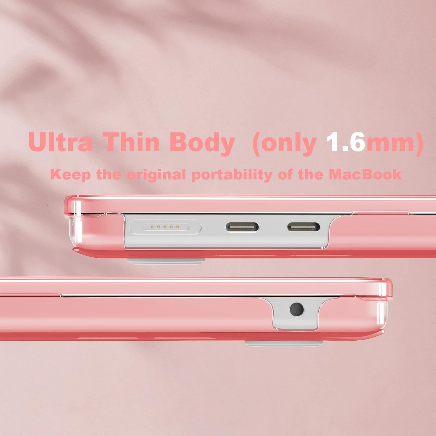 CISSOOK Compatible with MacBook Air 13.6 inch Case Pink 2022 2023 2024 2025 Release A2681 A3113 A3240, Plastic Shell & Keyboard Cover for MacBook Air 13 M4 M3 M2, Clear Pink