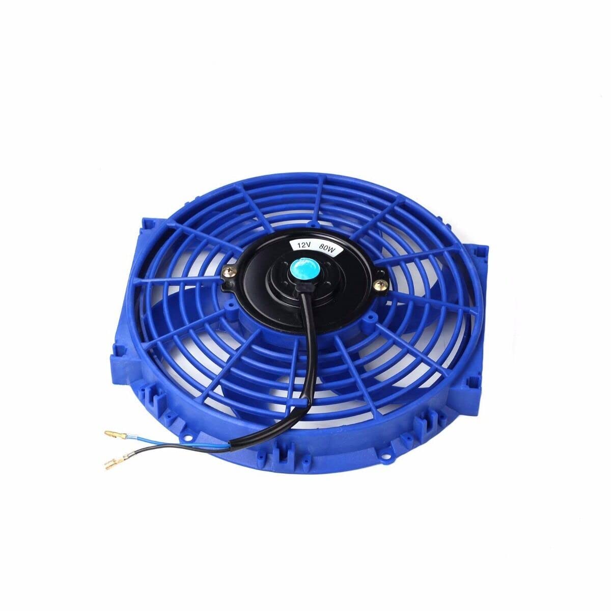 2PCS 10 inch Slim Fan Push Pull Electric Radiator Cooling 12V 80W Mount Universal Kit Blue