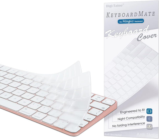 Keyboard Cover for New M4 iMac Magic Keyboard (Model A3118/A2449, Touch ID Version, w/o Numeric Key) - Ultra Thin, Protective and Clear Keyboard Cover Protector Skin