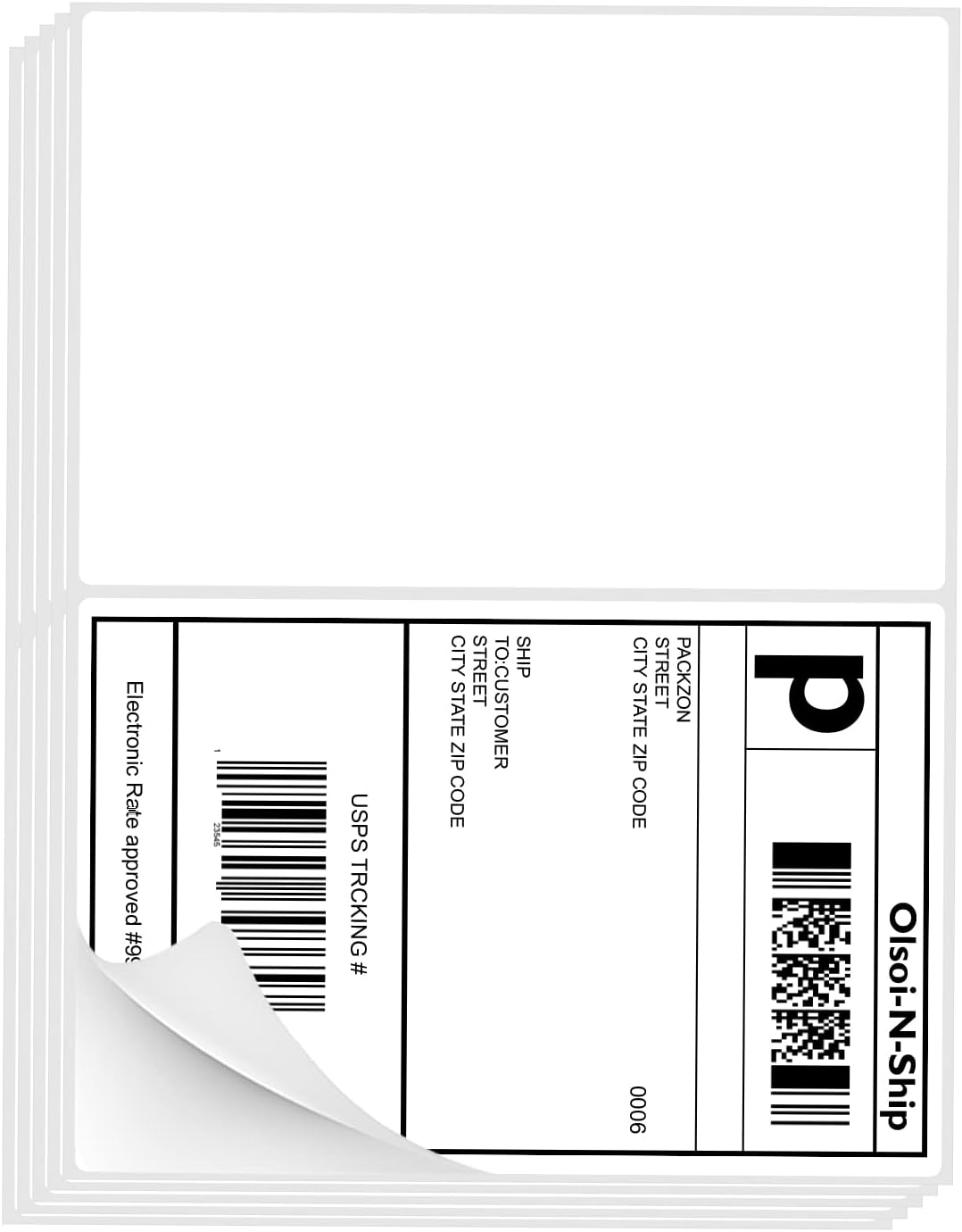 8-1/2"×5-1/2" Shipping Labels 200 Labels Sticker Paper for Laser/Ink Jet Printer mailing Labels 8.5"×11" White 2 per Sheet