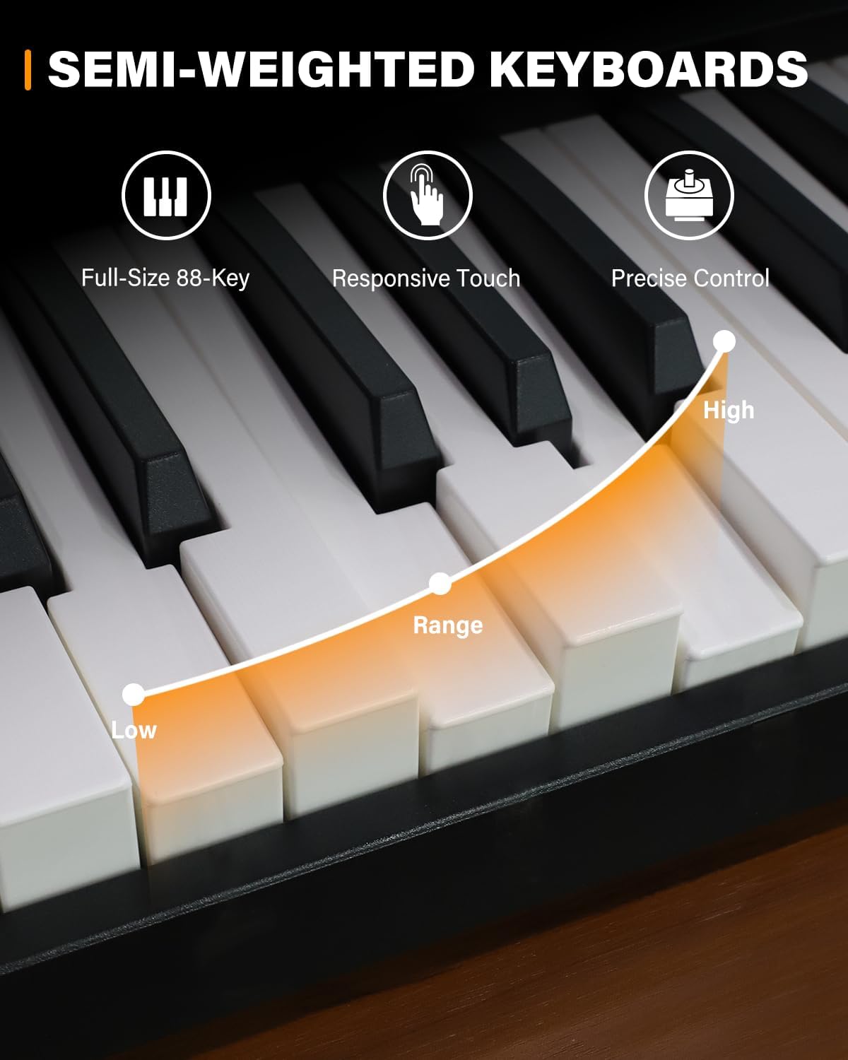 AiJoy 88-Key Piano Keyboard ASP-10F Electric Portable Folding Piano with Semi-Weighted Keyboard, Music Stand, Sustain Pedal, Handbag, USB MIDI Music Keyboard for Beginners, Black