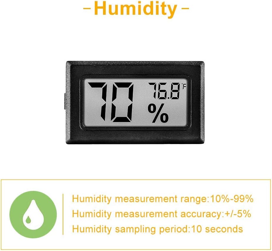 12 Pack Pgzsy Mini Small Digital Electronic Temperature Humidity Meters Gauge Indoor Thermometer Hygrometer LCD Display Fahrenheit (℉) for Humidors, Greenhouse, Garden