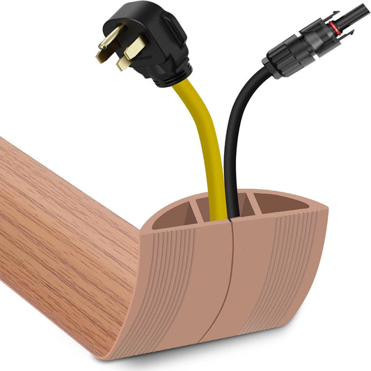 Floor Cord Cover 10FT Cord Covers for Wires on Floor Protect Wires & Prevent Trip Hazards, Easy to Cut for Home, Office, School, Concerts, Cavity W0.6in x H0.32in