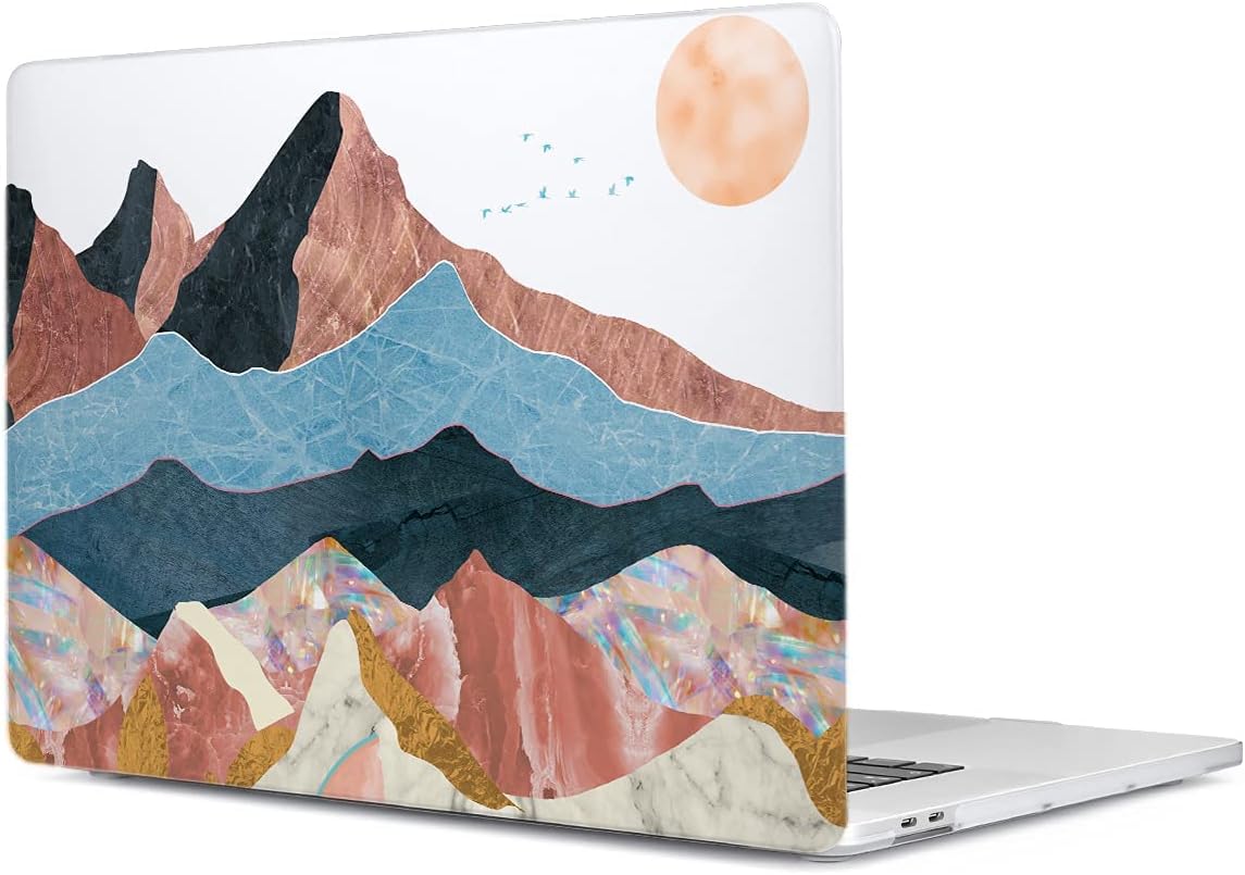 LanBaiLan Compatible for MacBook Pro 13 inch with Touch Bar 2022 2020 2019 2018 2017 2016 M1 M2 A2338 A2289 A2251 A2159 A1989 A1706 A1708, Laptop Hardshell Case & Keyboard Cover, Art Mountain
