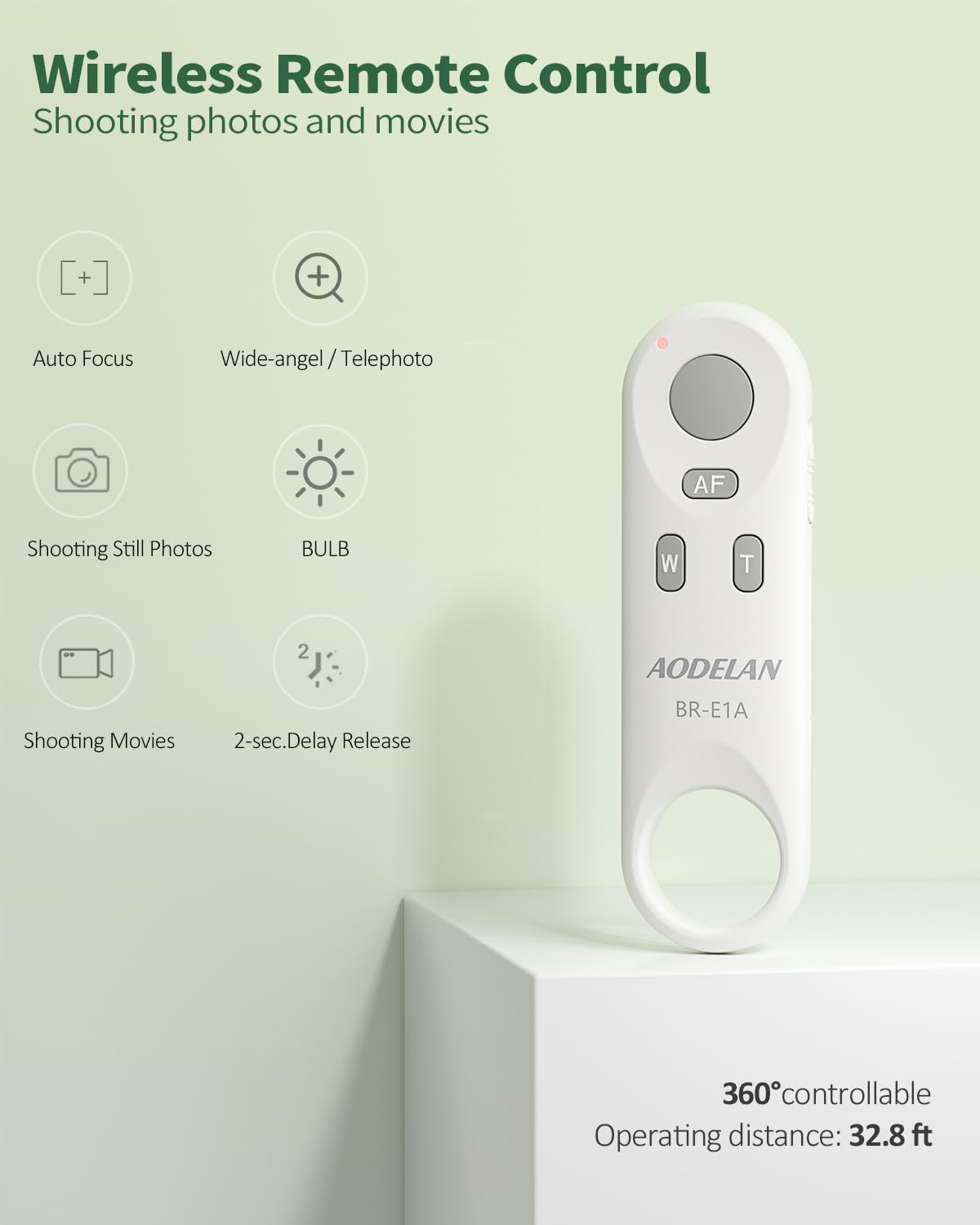 Camera Remote Control for Canon - Aodelan Wireless Shutter Release Trigger for R3/ R10/ M50/ EOS M6 Mark II/R/RP /90D /6D Mark II /R5/T7i /G5 X Mark II /G7 X Mark III; Replaces Canon BR-E1