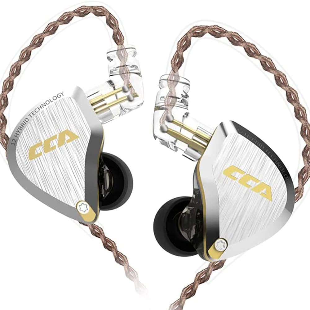 CCA C12 in Ear Monitor Headphones 5BA 1DD Hybrid HiFi IEM Earphones Noise Isolating Stereo Wired Earbuds for Musicians Audiophile Singers DJ