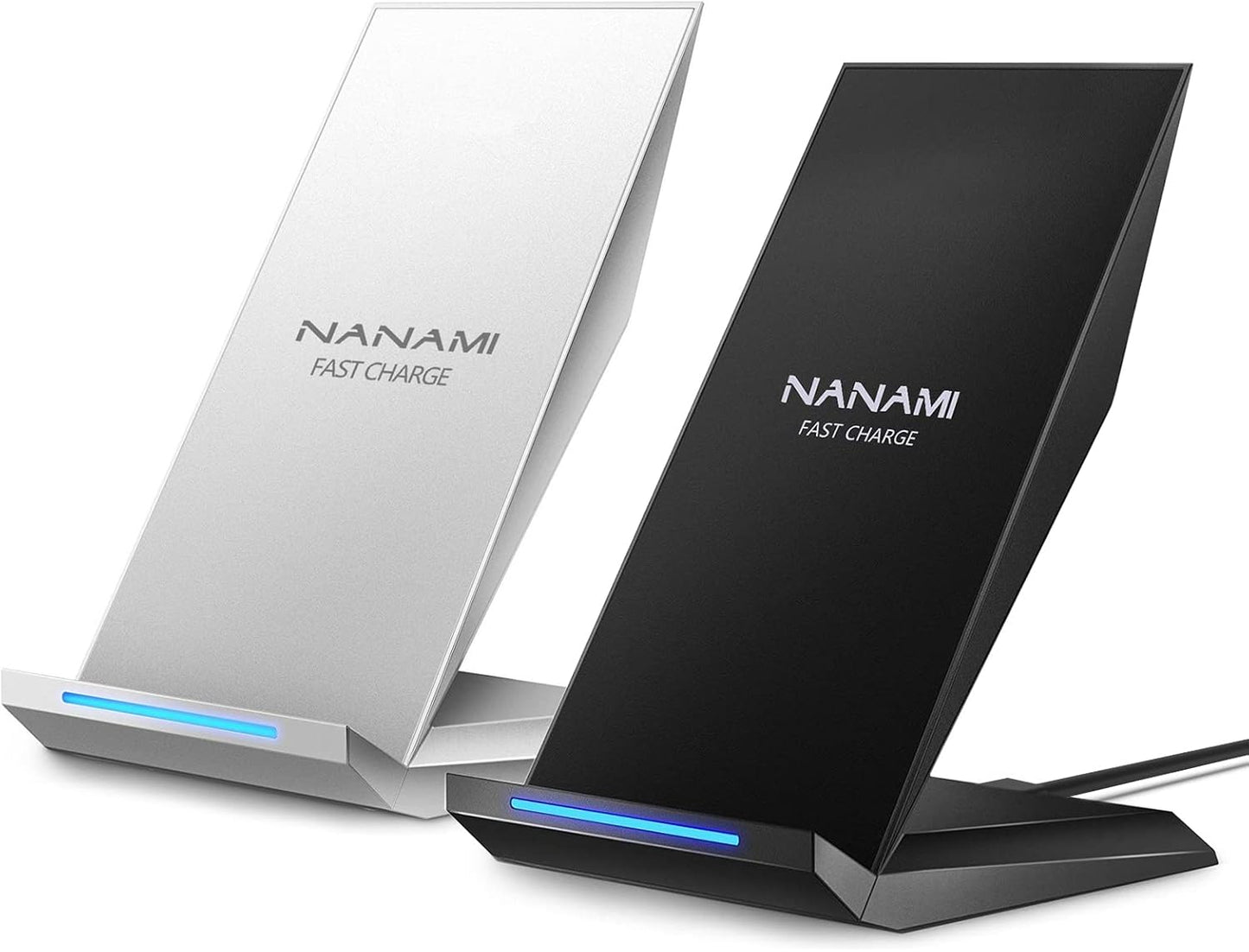 Fast Wireless Charger, [2 Pack] NANAMI Qi Certified Wireless Charging Stand for iPhone 16/16 Plus/16 Pro/16 Pro Max/15/14/13/12/12 Pro Max, Samsung Galaxy S24/S24 Ultra/S23/S22/S21/S20, Pixel 6/5/4XL