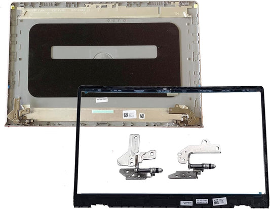 Replacement Laptop LCD Back Cover Top Case Rear Lid with Hinges and Front Bezel Frame for DELL Inspiron 15 3510 3511 3515 3250 3525 DDM9D 0DDM9D 9WC73 09WC73 Silver