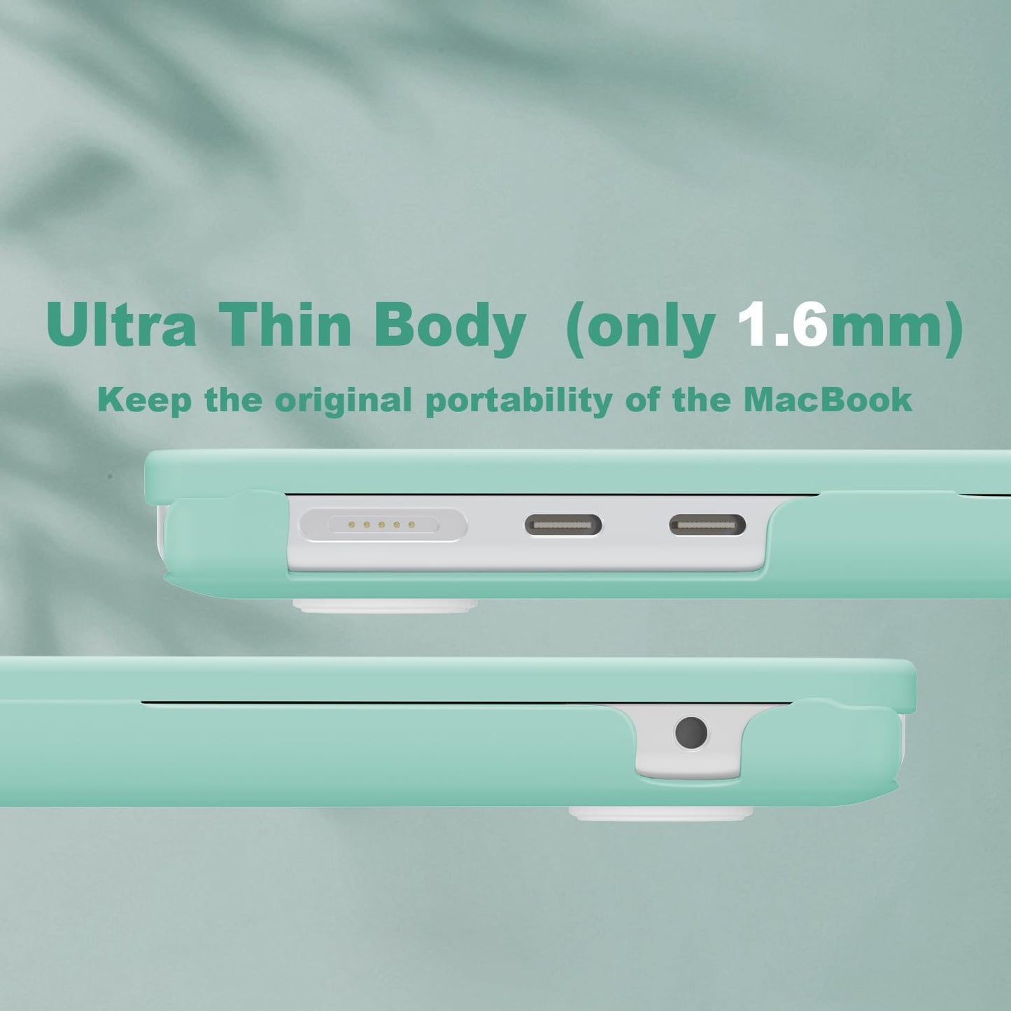 CISSOOK Compatible with MacBook Air 13.6 Inch 2025 2024 2022 Model A3240 A3113 A2681, Plastic Hard Shell Case with Keyboard Cover USB Adapter for MacBook Air 13 M4 M3 M2 Chip, Frosted Green