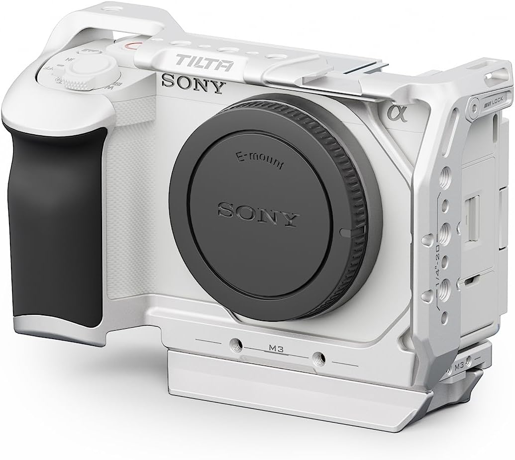 Tilta Full Camera Cage for ZV-E1 | Cold Shoe, NATO Rail, M3 and 1/4"-20 Threads Mounts | Silver