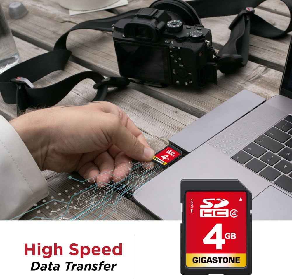 GIGASTONE 4GB SD Card 10-Pack SDHC Class 4 Memory Card for Photo Video Music Voice File DSLR Camera DSC Camcorder Recorder Playback PC Mac POS (Pack of 10)