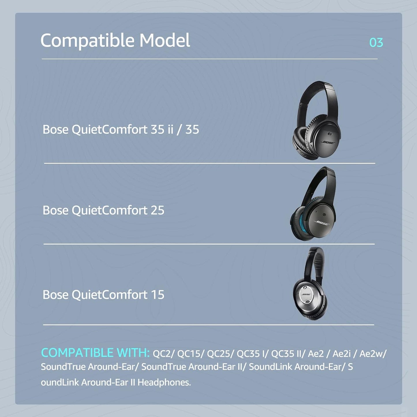 Cooling-Gel QuietComfort 35 / QC35 ii Replacement Ear Pads for Bose Headphones, Also Fit for Bose QC45 QC35 QC25 QC2 QC15/ Around-Ear 2 AE2i AE2w/ SoundTrue & SoundLink Series, Black