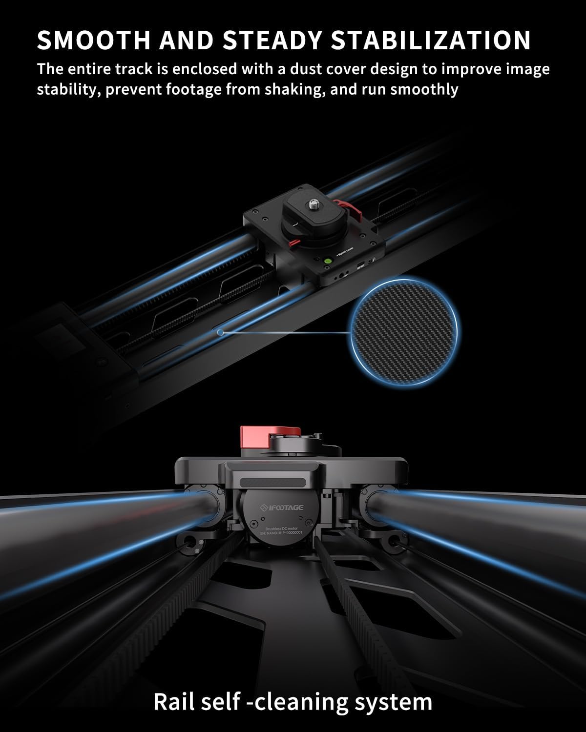 IFOOTAGE Shark Slider Nano II 660,Motorized Camera Slider,Compatible with DJI RS2, RS2Pro, RS3 Pro, RS4, RS4 Pro,Video Stabilizer Rail,Video,Timelapse,Panorama,Stop Motion,Marco,Max.Payload 15.4lbs