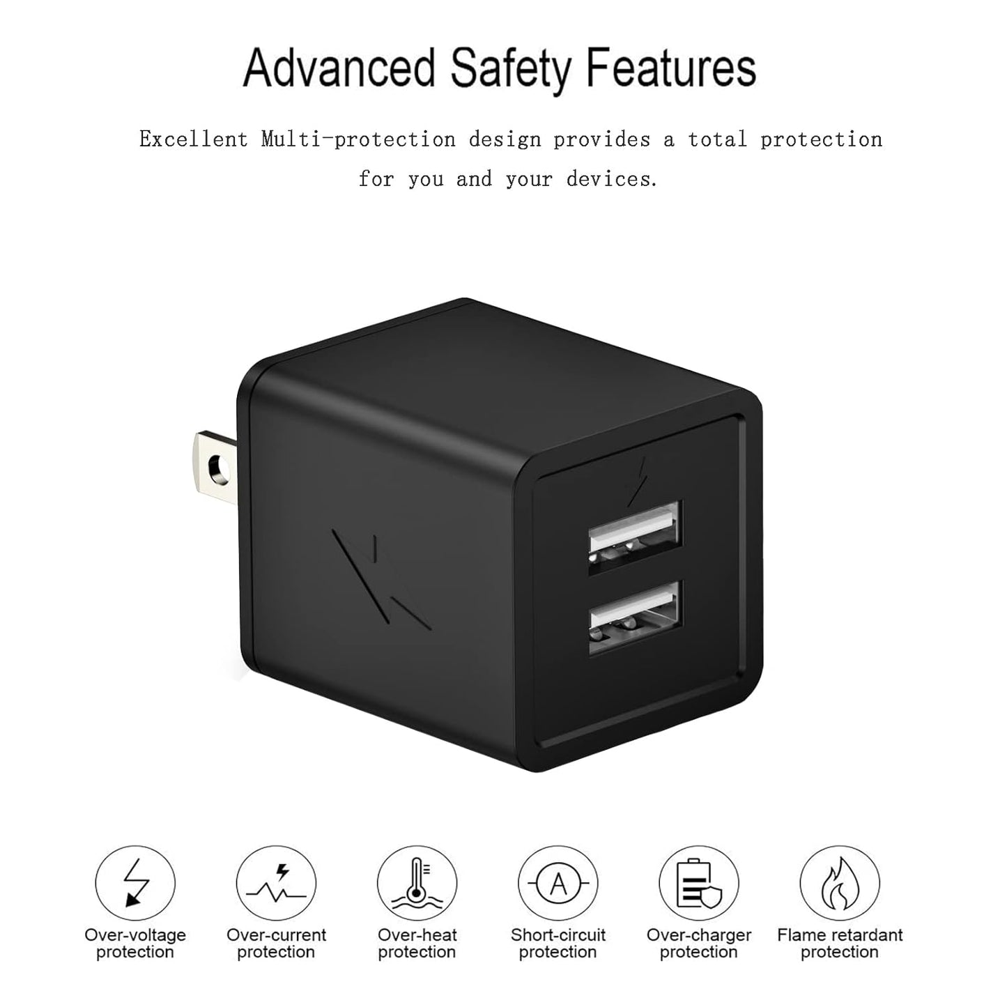 6FT Long iPhone Charger, [2Pack] Dual Port iphone Wall Charger Block Adapter with 6 Foot USB A to Lightning Fast Charging Cable Cord for iPhone 14/13/12/11/Pro Max/Pro/Plus,8 plus/7/6/XS/XR/X/SE, iPad