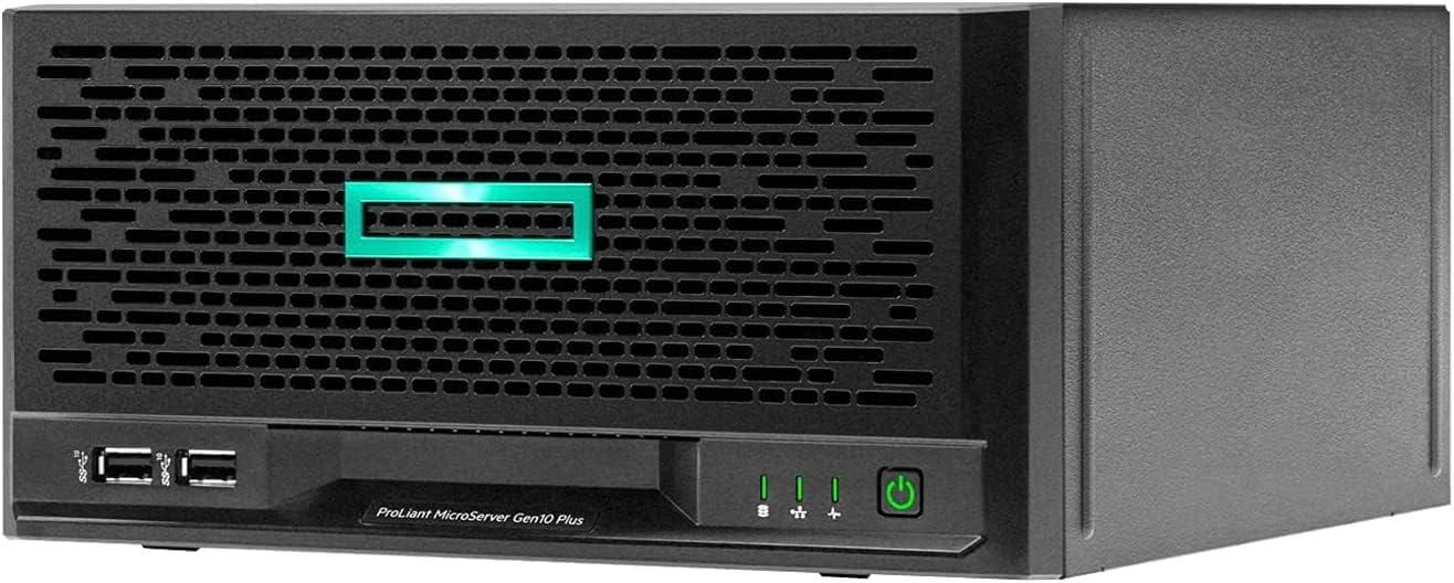 Hewlett Packard Enterprise HPE ProLiant MicroServer Gen10 Plus v2 Ultra Micro Tower Server for Small Business, Xeon E-2314 2.8GHz, 64GB Memory, 32TB HDD Storage, RAID, iLo, Server 2022 Essentials