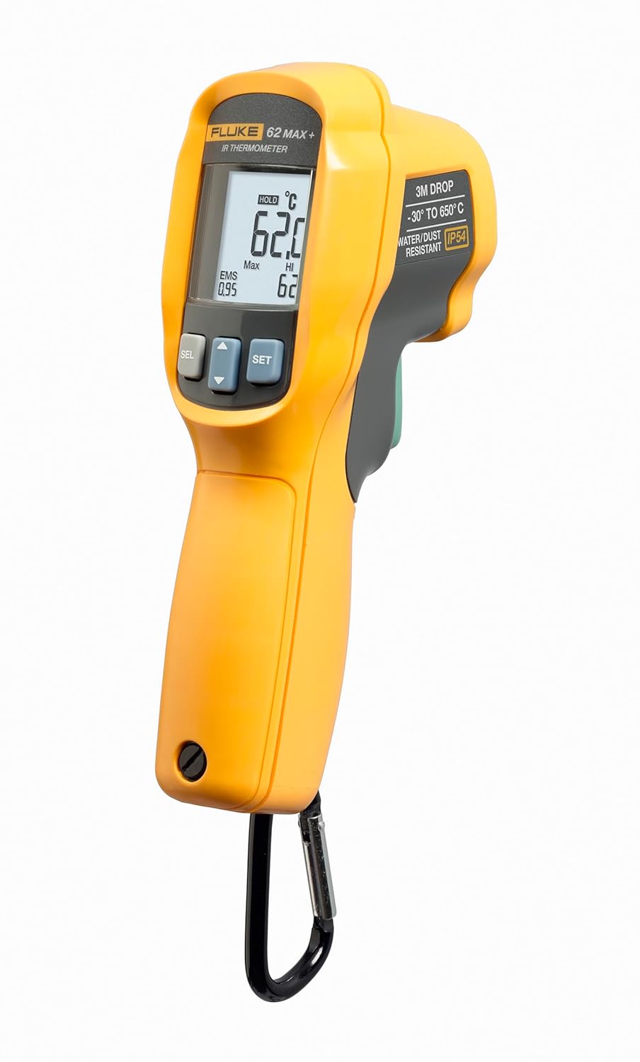 Fluke 62 Max+ Infrared Thermometer (Not for Human Temp), -20 to +1202 Degree F Range