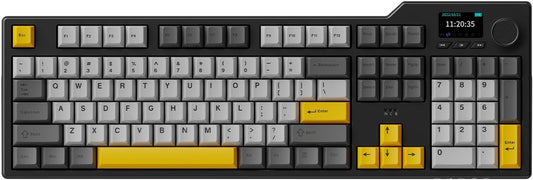 DAIDAI×AJAZZ AK35I V3 Full Size Hot Swap Mechanical Gaming Keyboard with Screen & Knob 2.4G/BT/USB-C Gasket Keyboard FR4 Plate 8000mAh Battery South Facing LED RGB(Avocado Axis)