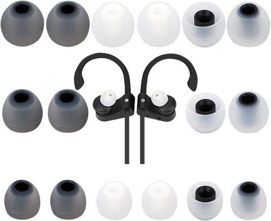Earbud Tips Ear Bud Tips Soft Anti Slip Washable and Reusable Silicone Replacement Earbud Tips Fit Most in-Ear Earbuds(Inner Hole 3.8mm -5.1mm) 18pcs S M L