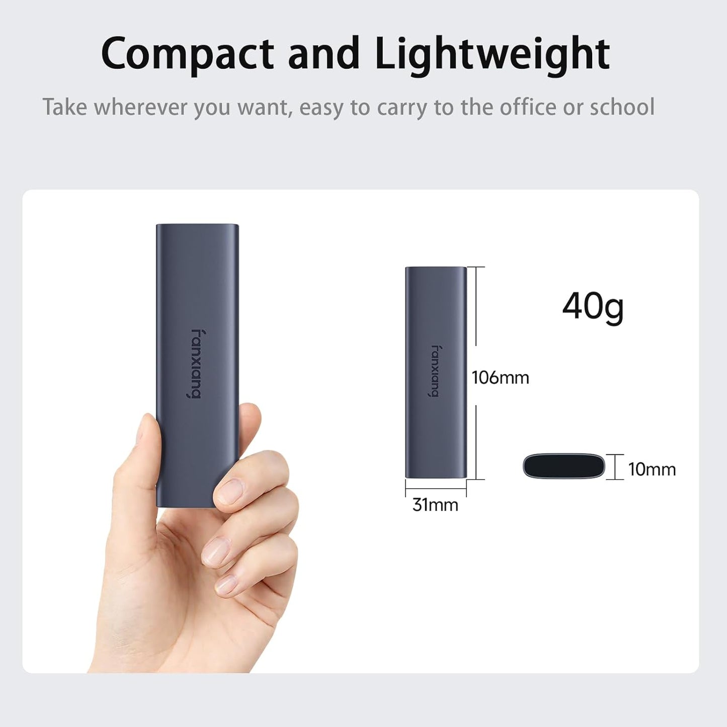 2TB External SSD - Portable SSD External Solid State Drive, 1000MB/s,USB 3.2 Gen2 Type-C, Aluminum Alloy, External Hard Drive for iPhone15/16,Android, Mac, Windows -PS1008