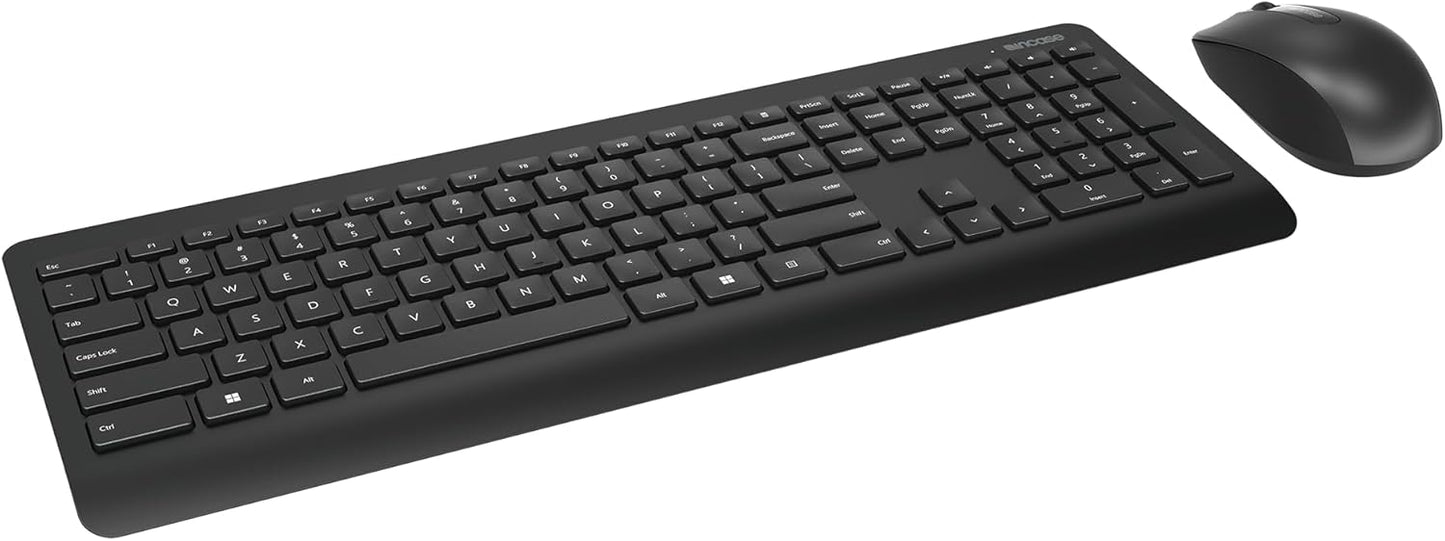 Incase Wireless Desktop 900 Keyboard and Mouse Combo - Designed by Microsoft – Quiet Touch Keys, Ambidextrous Design, Customizable Hotkeys, Two Year Battery Life – Black
