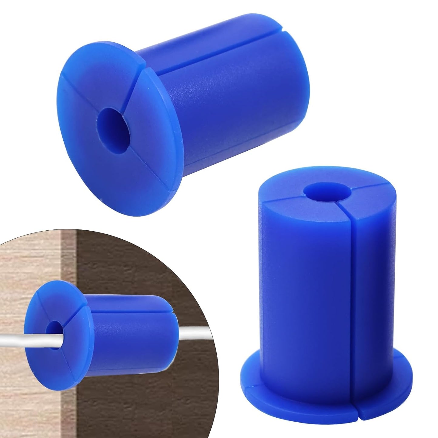 2pc Starlink Cable Grommet 1" Silicone Waterproof Wall Hole Pass Through Split Cable Bushings for TV Wire Ethernet Cord, Starlink Cable Routing Kit Accessories, 38mm/1.5" Ht, Blue