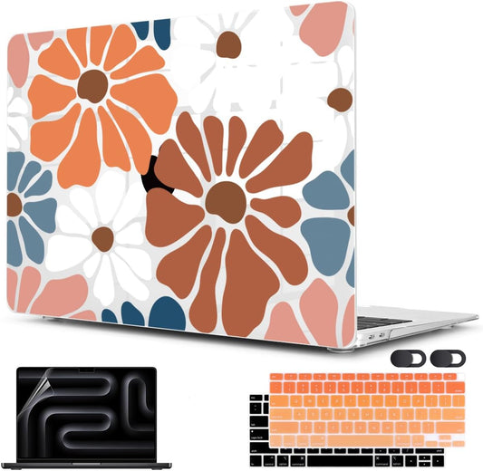 CISSOOK Compatible with MacBook Air 13.3 inch Case M1 A2337 A2179 A1932, Plastic Hard Shell Case Keyboard Cover Screen Protector for MacBook Air 13 2021 2020 2019 2018, Vintage Flowers