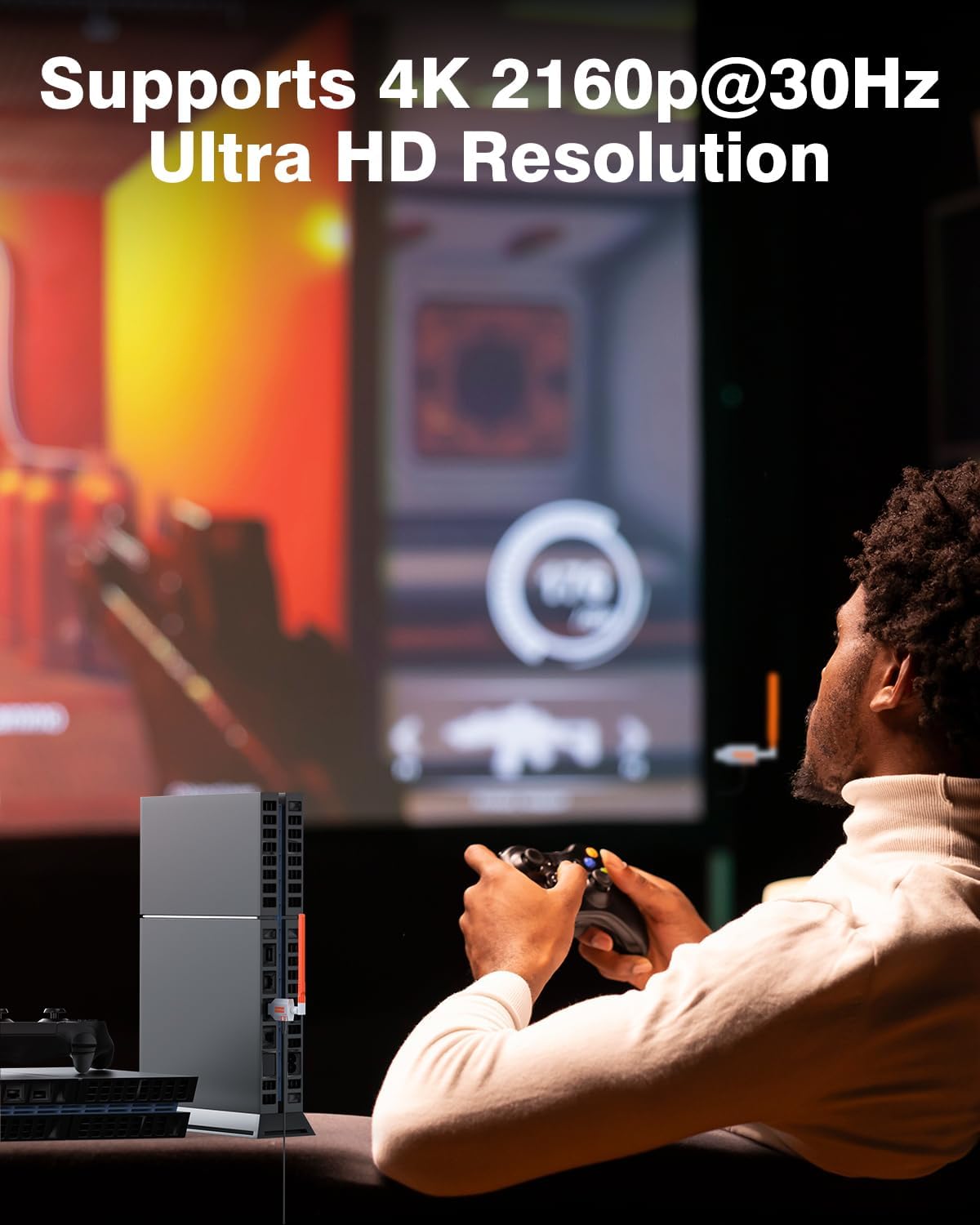 4K HDMI Wireless 2 Receivers and Transmitter, 4K Input 2160P Output, 150M/450Ft Multiple Extender, Plug&Play 5.8G for Video/Audio Streaming from PC/Projectors/TVs (with Storage Bag)