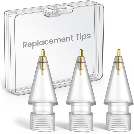 Delidigi 3 Pack Replacement Tips Compatible with Apple Pencil Pro/2nd Generation/1st Gen/USB C, Wear-Resistant iPencil Nibs Accessories Fine Point Precise Control Pen Like Tips