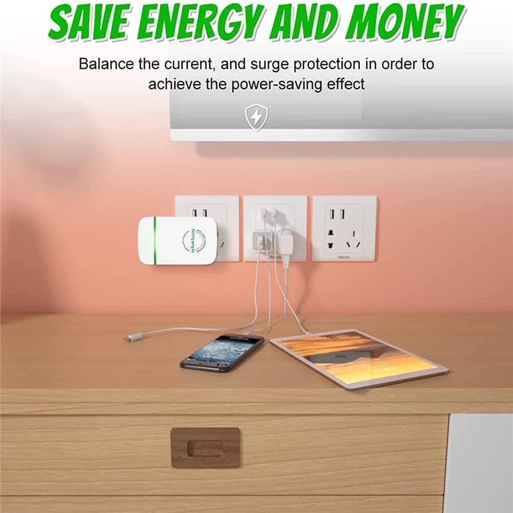 Elon-musk's Electricity Saving Box Stop Watt Stopwatt Energy Saving Device Save Energy Saving Device Energy Saving Power Strip for Home Office US Plug 90v-250v 30kw Rated Green (1PCS, White)