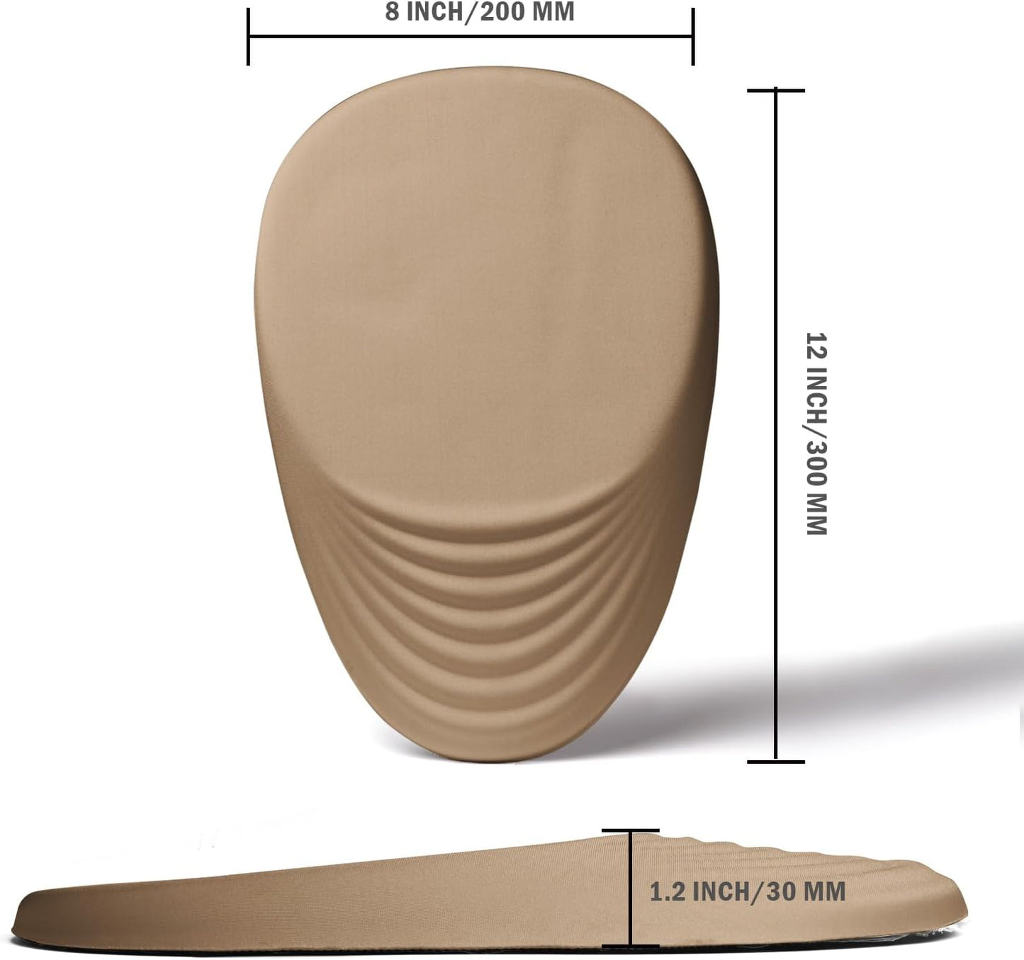 Ergonomic Mouse Pad Wrist Support, Mouse Pad with Wrist Rest, Entire Memory Foam & Non-Slip PU Base MousePads with Stepped-Wedge Design for Pain Relief, Desk, Office, Home, Beige