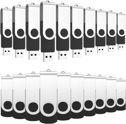ABLAZE 16GB Flash Drives 500 Pack, USB 2.0 Thumb Drives Bulk Swivel Memory Stick Bulk USB 500 Pack Pendrives 16GB (Black)