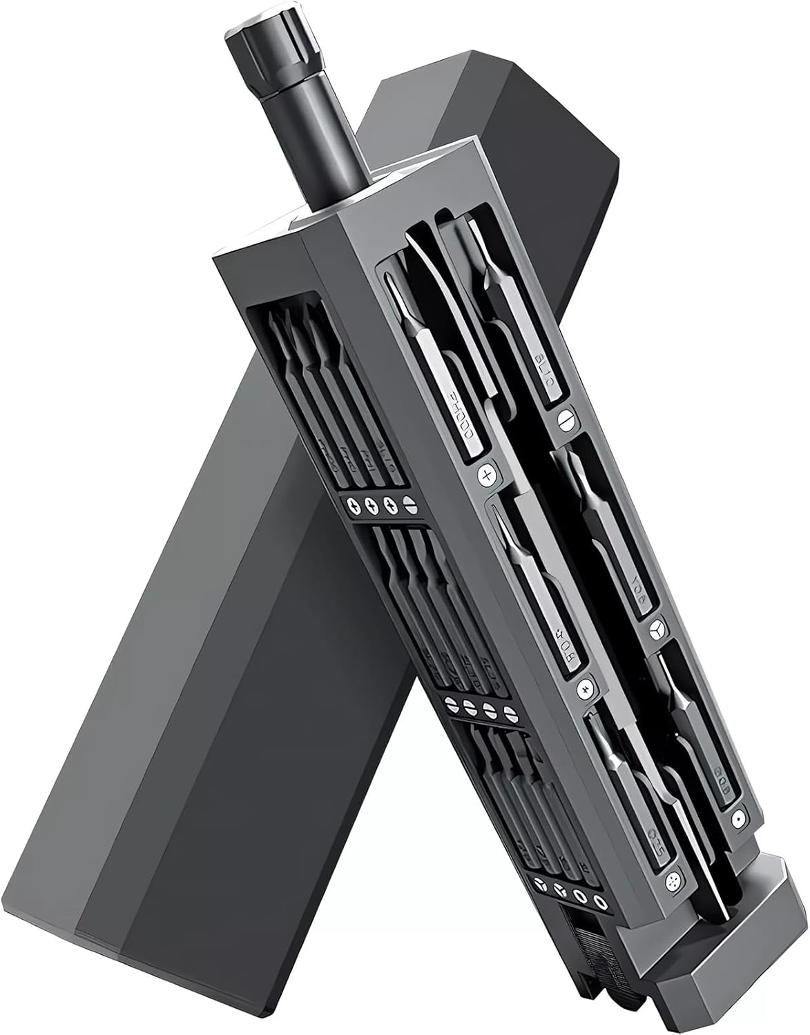 Generic Mini Precision Screwdriver Set, 44-in-1 Magnetic Bits, Manual Repair Tool Set for Gamepad Phone Camera Laptop Watch Glasess, Pocket Size, Grey