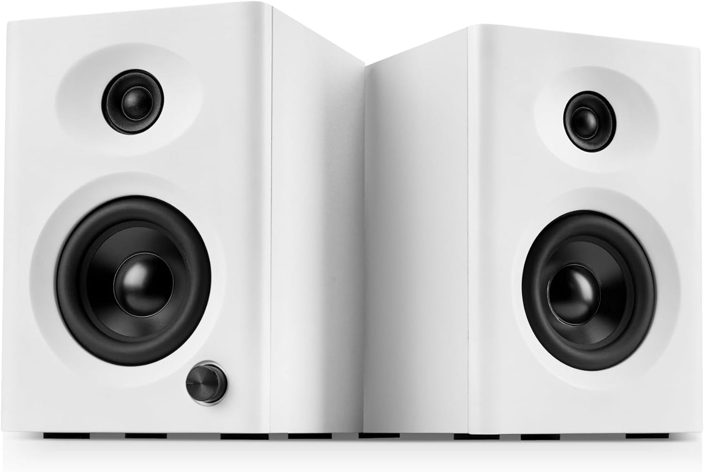 Computer Speakers for Desktop PC, 60W Powerful Sound with Deep Bass & Clear Treble – Compact Active Bookshelf Speakers for Home Office, Laptop, Music, Monitor (White, Pair)