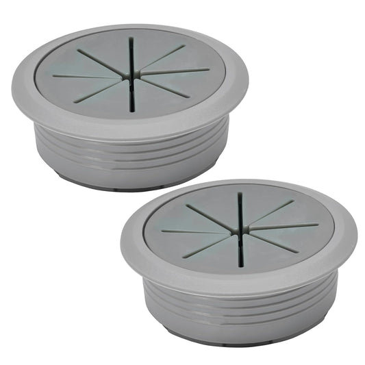2 Pcs Desk Grommet 2-1/16" / 53 mm, Desk Hole Cover for Cables Dark Grey, Cable Grommet ABS Plastic, Desk Hole Grommet for Home & Office Pc, Detachable Cable Cord Organizer