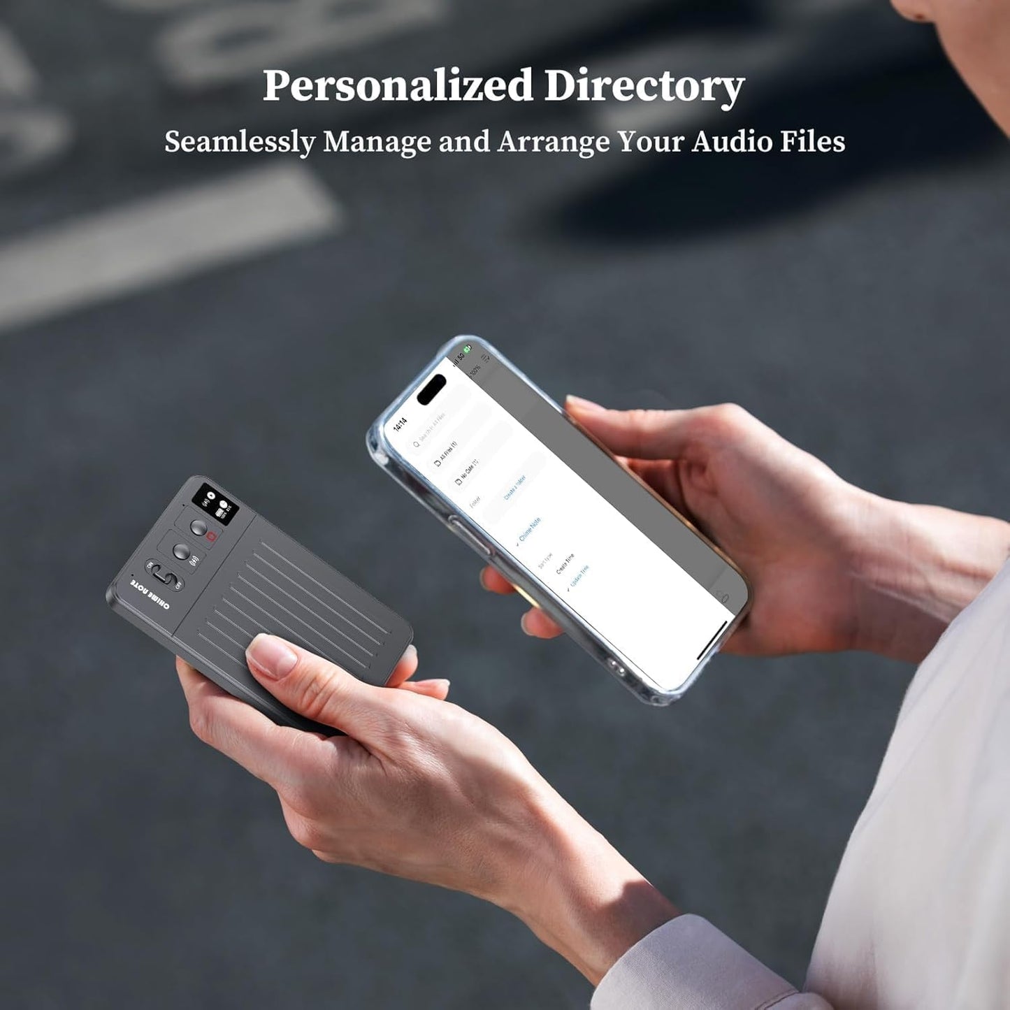 AI Voice Recorder - 64GB Voice Recorder with Free Transcribe & AI Summary by ChatGPT, APP & Web Control, 121 Languages, Wireless Charging, for Meetings/Calls (Grey)