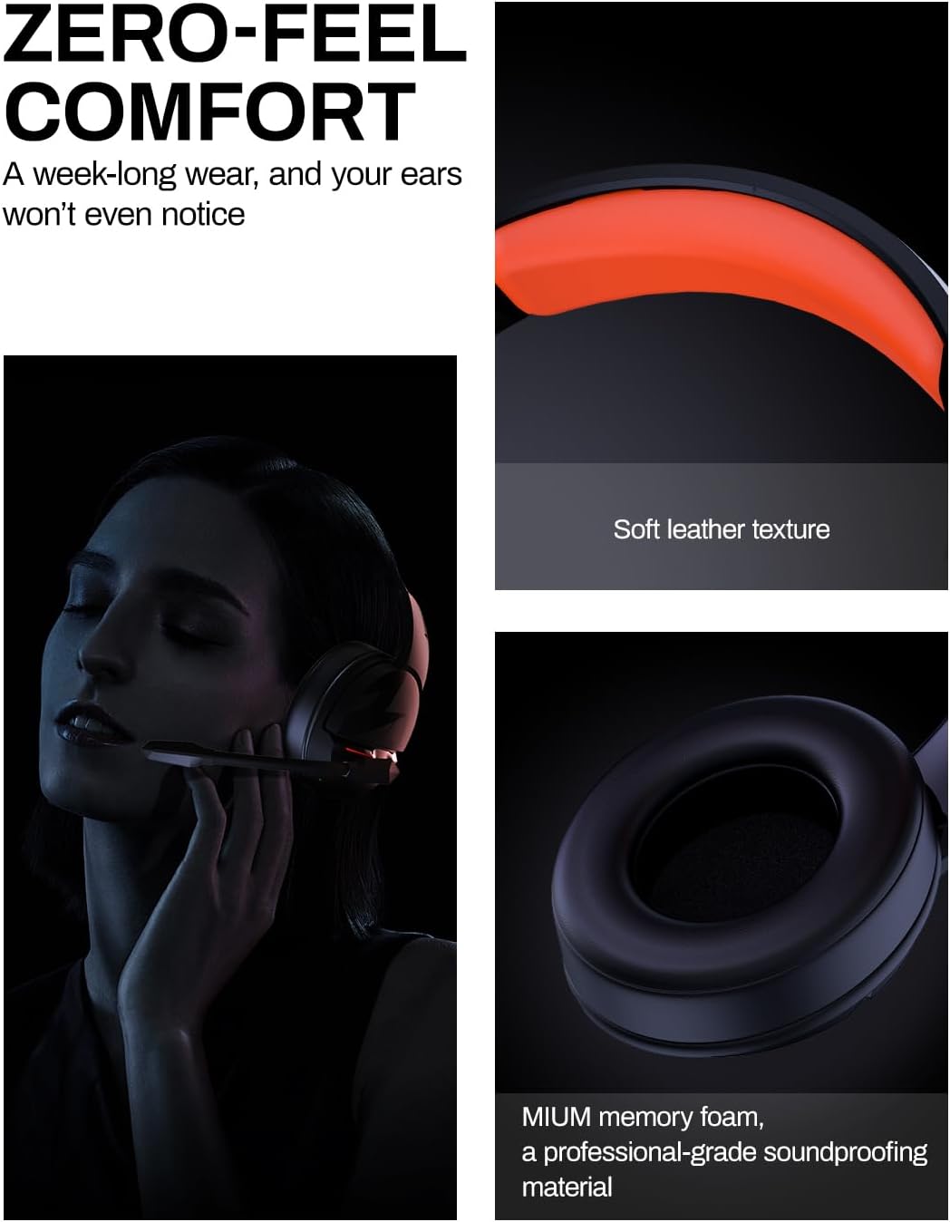 acer Wireless Gaming Headset, PS5 Headset with 2.4GHz for Ps5, Ps4, PC, Switch, Bluetooth 5.3 + 100Hrs Gaming Headphones with Noise Canceling Mic for Laptop, Mobile, Mac, 50mm Drivers (Orange)