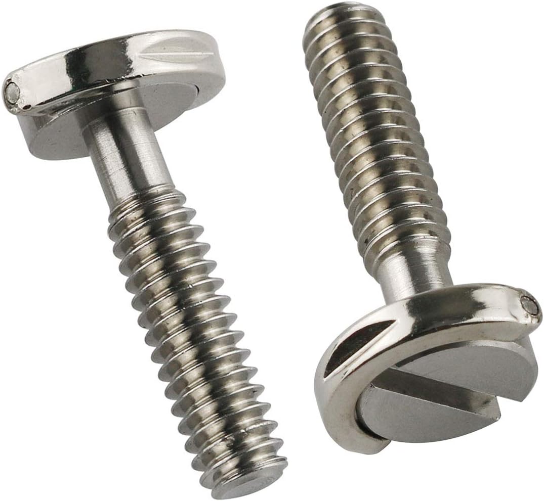 E-outstanding D Ring Hinged Screw 2PCS 1/4-20 Thread D-Ring Stainless Steel Camera Fixing Screws for Camera Tripod Monopod QR Plate 26mm Length
