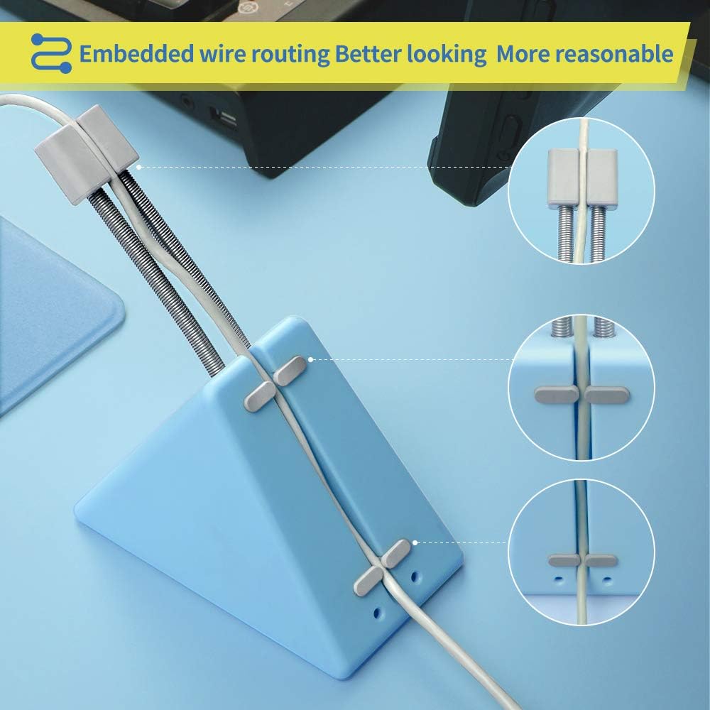 HOTLINEGAMES Mouse Bungee Mouse Cord Clip Cord Management System Fixer Holder for Esports FPS Game (3.0 Milk Blue)