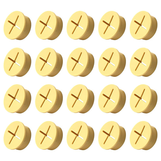 20Pcs Desk Grommet, 3/4" (20mm) Yellow Silicone Cord Hole Cover, Flexible Rubber Wire Grommets, Wall Grommets for Cables Management, Table, Countertop, Cabinets and Furnitures Wire Organizer