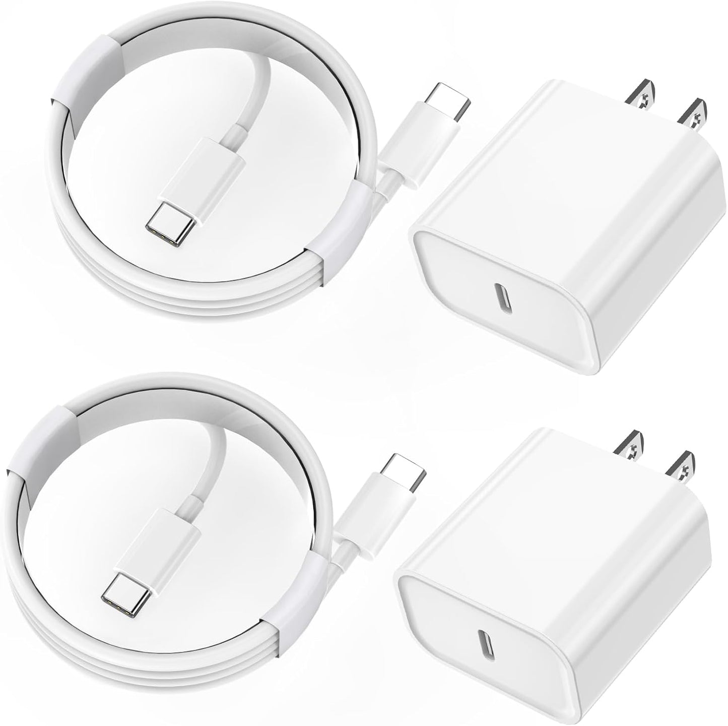 iPhone 15 Pro Charger Fast Charging, 2Pack 20W PD USB C Wall Charger Type C Block with USB C to C Fast Charging Cable Cord Compatible with Apple iPhone 15/15 Pro/15 Pro Max/15 Plus, iPad Pro/Air/Mini