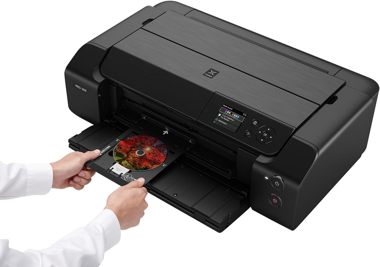 Canon PIXMA PRO-200 Wireless Inkjet Photo Printer | 13x19 Borderless Printing | 8-Color Dye Ink | Fast A3+ Output | Compact for Photographers & Artists (4280C002) + Printer Cable + Ethernet Cable