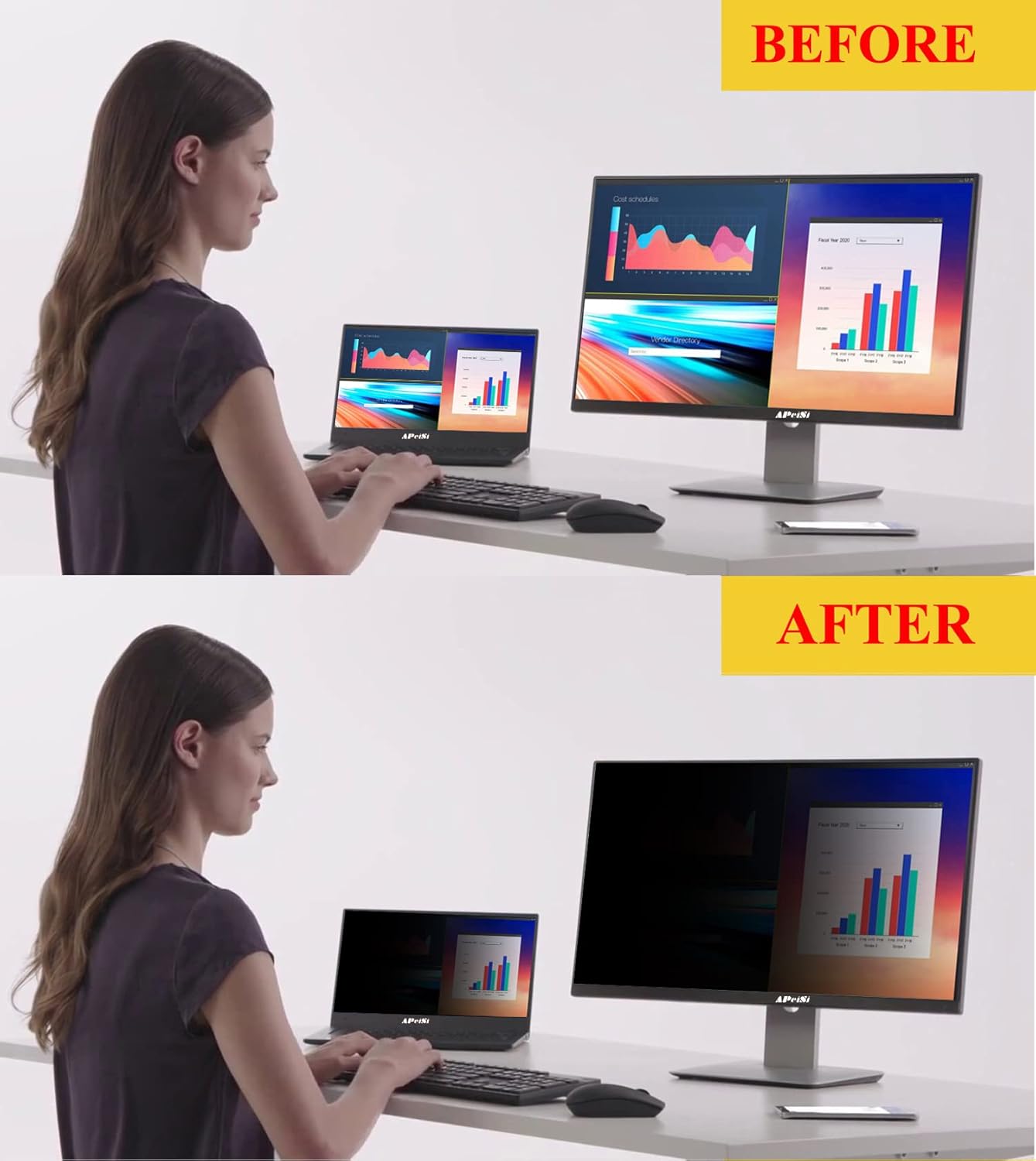 19 Inch Privacy Screen Filter for Square 5:4 Monitor | Privacy Shield | Anti-Glare | Anti-Blue light Protector | Eye Protection | Computer Security Private Filter