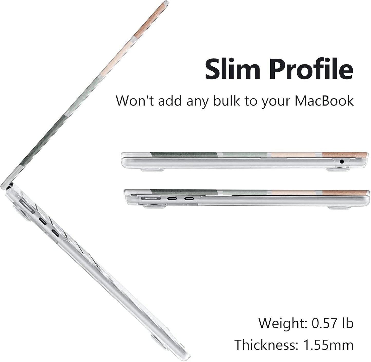 iCasso for MacBook Air 13 inch Case 2025 2024-2022 Release M4 A3240 M3 A3113 A2681 M2 with Liquid Retina Display, Hard Plastic Shell for Mac Air 13.6, Keyboard Cover&Screen Protector, Rainbow Molandi