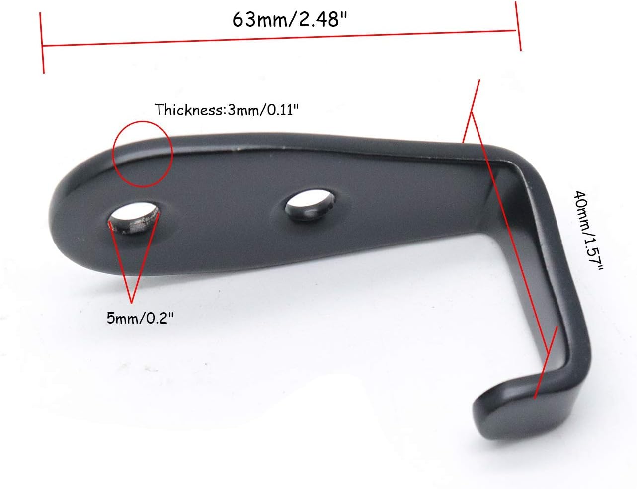 Flyisland Wall Hooks 8 Pcs, Coat Hooks Garage Hook Wall Mounted Hat Hangger Hooks Robe Hook Single Coat Hanger Heavy Duty (8 Pack, Black)