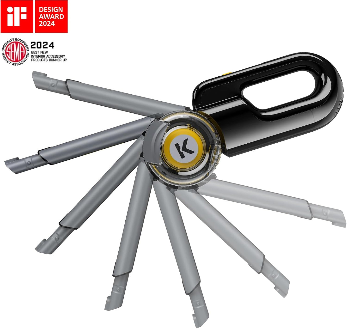 Fanttik Fold V10 APEX Pivot Cordless Car Vacuum, 17000Pa Handheld Vacuum Suction Power, Smart LED Display, Portable for Car Home Pet (Deluxe with Flexible Hose&Pet Brush)