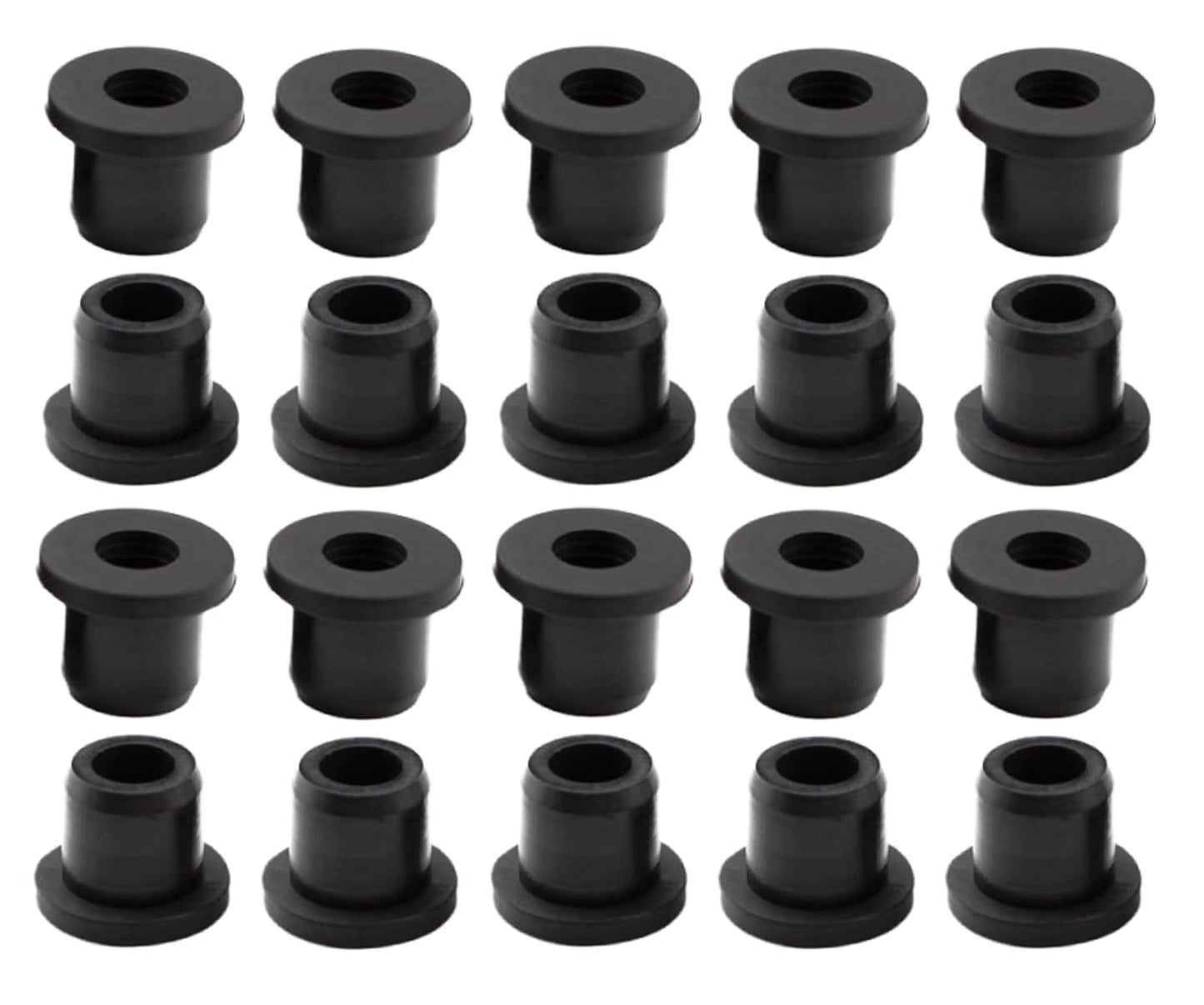 20 pcs 7/16" Drill Hole，1/4" ID Black Silicone Top hat Rubber Grommets for Wiring，Automotive，Firewall，Hole Plug，Desk，Screw，Water and Gas Pipe，Drain，House Siding，Cable Bushing，Glass，Wire Plug